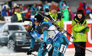 Biathlon men\`s teams race for PyeongChang Olympics