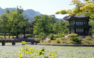 Royal palace graced by Hanbok